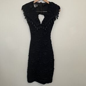 WhimsiGoth Prom Dress Black Lace 80s Vintage Nuance S Ruched Wednesday Addams